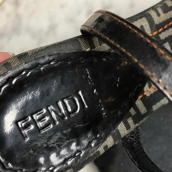 Fendi Multicolor Strappy Logo Sandals - Red, Yellow, Green, Black - Picture 7 of 9